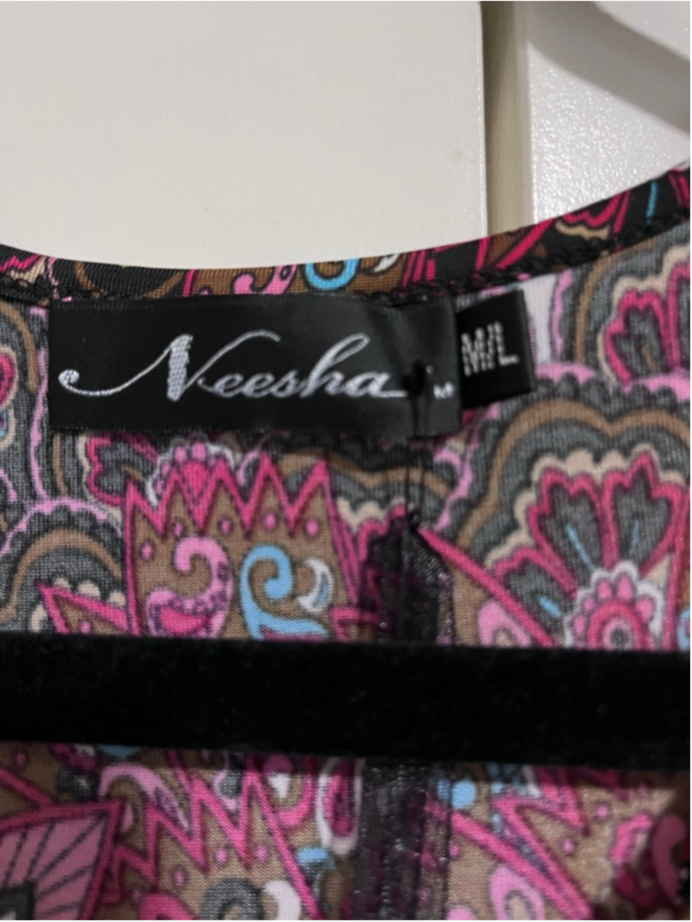 Women's Neesha Asymmetrical Dress M Pink Brown Paisley - Picture 6 of 9